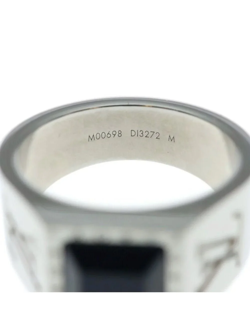 Louis Vuitton Ring LV Onyx Bague Monogram Silver